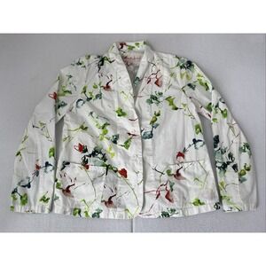 RARE Manuelle Guibal Blazer Artist Manon Gignoux Original Drawing White Size 1